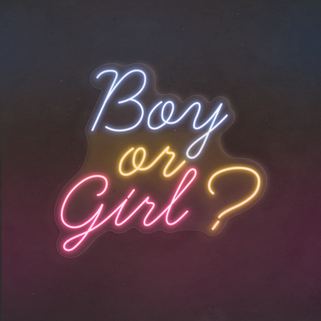 Insegna Neon LED Boy Or Girl - Decorazione Baby Shower, Annuncio Gravidanza Con Luci - Foto 5