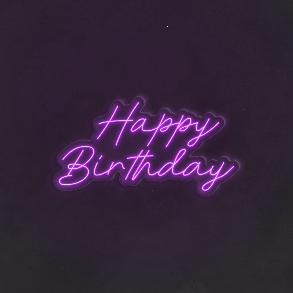 Scritta neon Happy Birthday 01