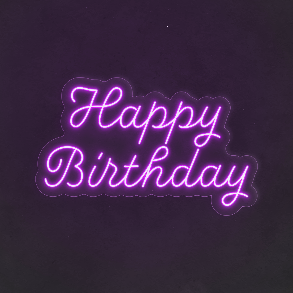 Scritta neon Happy Birthday 04