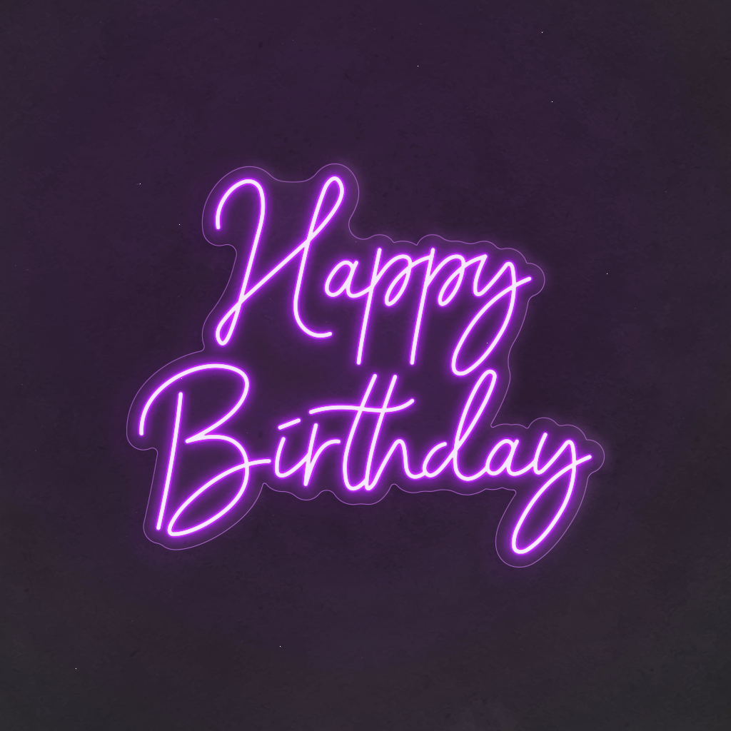 Scritta neon Happy Birthday 03