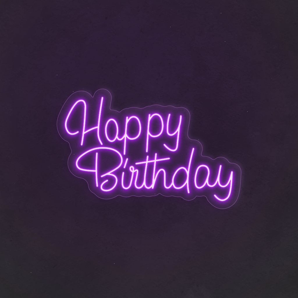 Scritta neon Happy Birthday 02