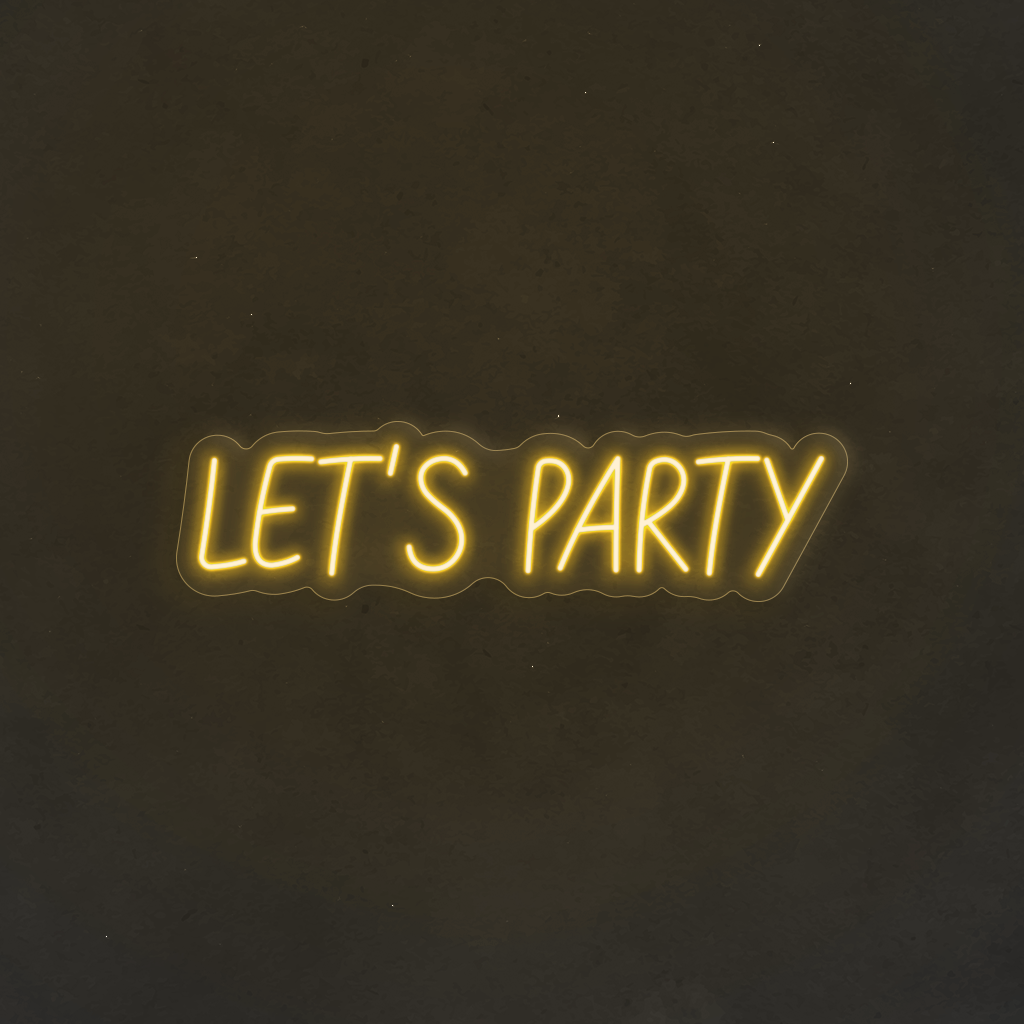 Scritta neon let's party 02